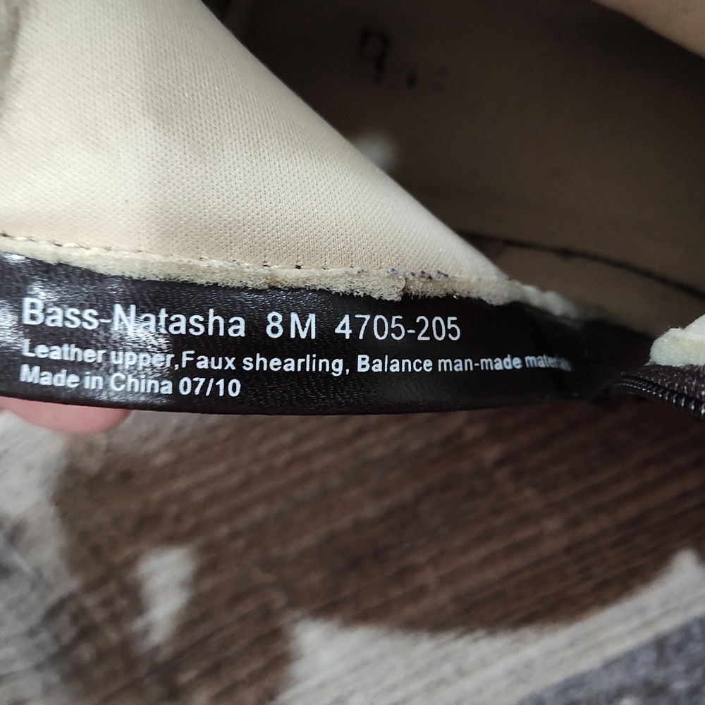 Bass-Natasha women's brown ankle boots with faux shearling, size 8m - Picture 8 of 11